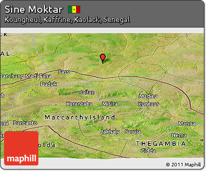 Satellite Panoramic Map of Sine Moktar
