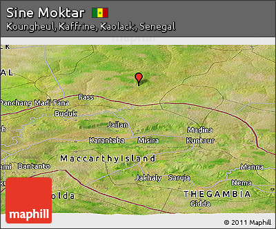 Satellite Panoramic Map of Sine Moktar