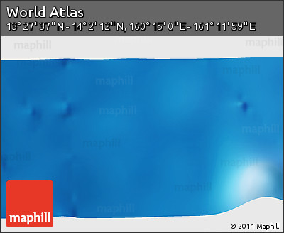 Physical 3D Map of the Area around 13° 44' 54" N, 160° 43' 29" E
