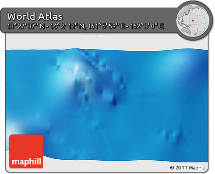 Physical 3D Map of the Area around 13° 44' 54" N, 161° 34' 29" E