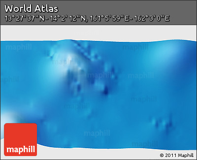 Physical 3D Map of the Area around 13° 44' 54" N, 161° 34' 29" E