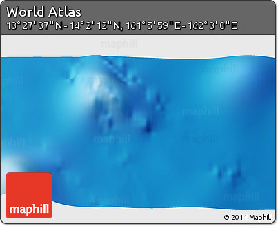 Physical 3D Map of the Area around 13° 44' 54" N, 161° 34' 29" E