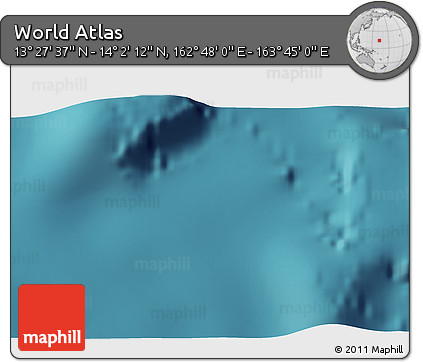 Satellite 3D Map of the Area around 13° 44' 54" N, 163° 16' 30" E