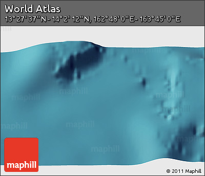 Satellite 3D Map of the Area around 13° 44' 54" N, 163° 16' 30" E