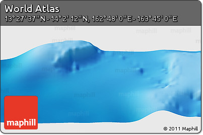 Physical Panoramic Map of the Area around 13° 44' 54" N, 163° 16' 30" E
