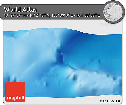 Physical 3D Map of the Area around 13° 44' 54" N, 164° 7' 30" E