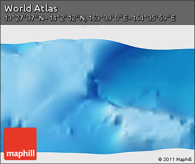 Physical 3D Map of the Area around 13° 44' 54" N, 164° 7' 30" E