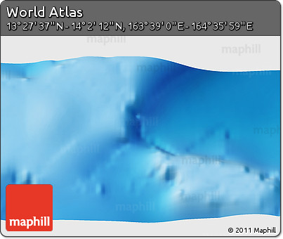 Physical 3D Map of the Area around 13° 44' 54" N, 164° 7' 30" E