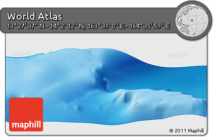 Physical Panoramic Map of the Area around 13° 44' 54" N, 164° 7' 30" E