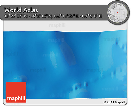 Physical 3D Map of the Area around 13° 44' 54" N, 166° 40' 30" E