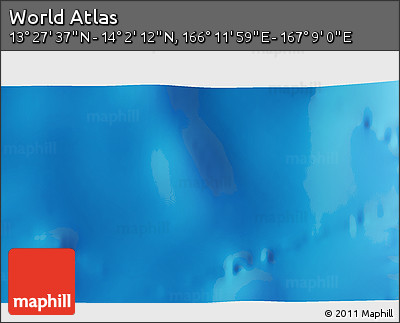 Physical 3D Map of the Area around 13° 44' 54" N, 166° 40' 30" E