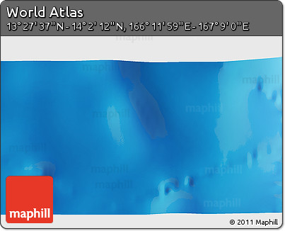 Physical 3D Map of the Area around 13° 44' 54" N, 166° 40' 30" E