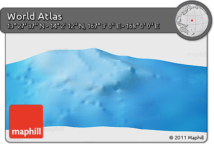 Physical Panoramic Map of the Area around 13° 44' 54" N, 167° 31' 30" E