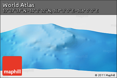 Physical Panoramic Map of the Area around 13° 44' 54" N, 167° 31' 30" E