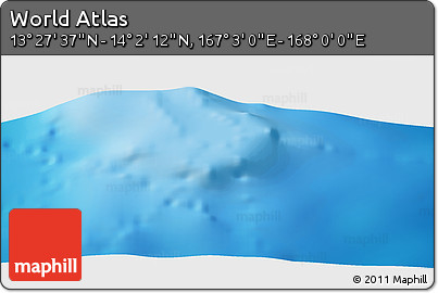 Physical Panoramic Map of the Area around 13° 44' 54" N, 167° 31' 30" E
