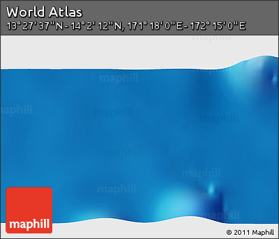Physical 3D Map of the Area around 13° 44' 54" N, 171° 46' 30" E