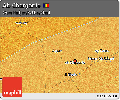 Political 3D Map of Ab Charganie