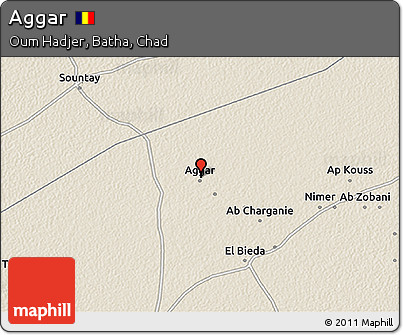 Shaded Relief 3D Map of Aggar