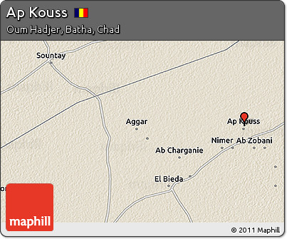 Shaded Relief 3D Map of Ap Kouss