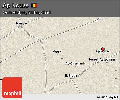 Shaded Relief 3D Map of Ap Kouss