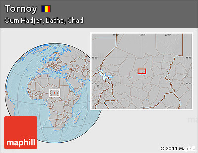 Gray Location Map of Tornoy, hill shading