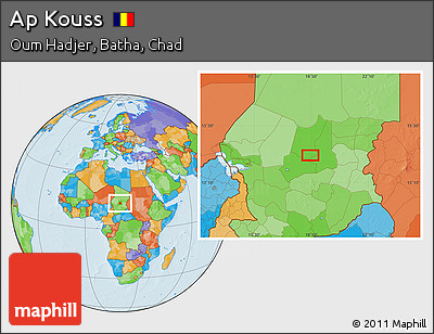 Political Location Map of Ap Kouss