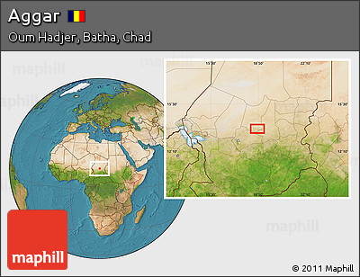 Satellite Location Map of Aggar