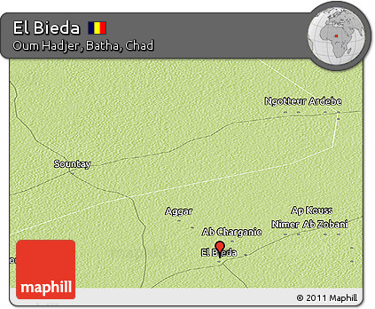 Physical Panoramic Map of El Bieda