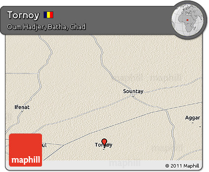 Shaded Relief Panoramic Map of Tornoy