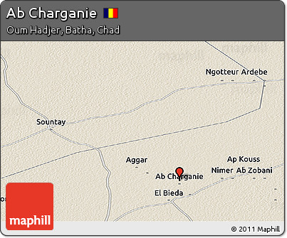 Shaded Relief Panoramic Map of Ab Charganie