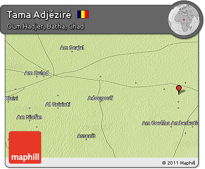 Physical 3D Map of Tama Adjéziré