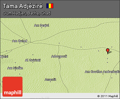 Physical 3D Map of Tama Adjéziré