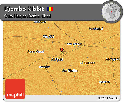 Political 3D Map of Djombo Kibbit