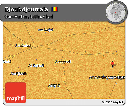 Political 3D Map of Djoubdjoumala