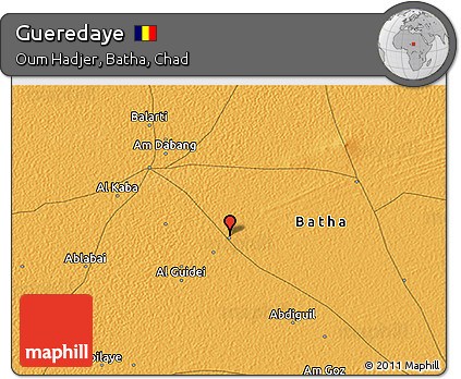 Political 3D Map of Gueredaye