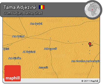Political 3D Map of Tama Adjéziré