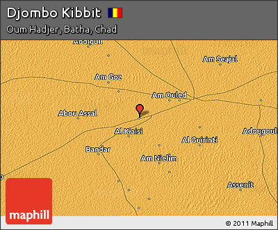 Political 3D Map of Djombo Kibbit