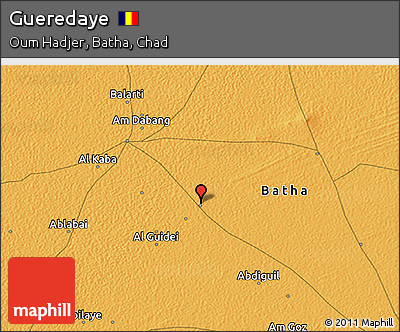 Political 3D Map of Gueredaye
