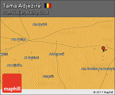 Political 3D Map of Tama Adjéziré
