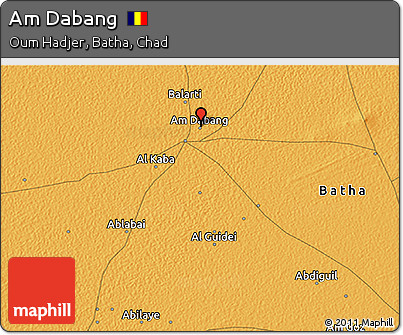 Political 3D Map of Am Dabang