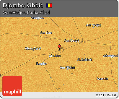 Political 3D Map of Djombo Kibbit