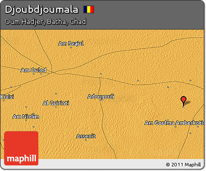 Political 3D Map of Djoubdjoumala