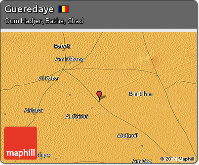 Political 3D Map of Gueredaye