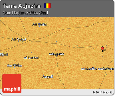 Political 3D Map of Tama Adjéziré
