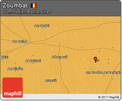 Political 3D Map of Zoumbat