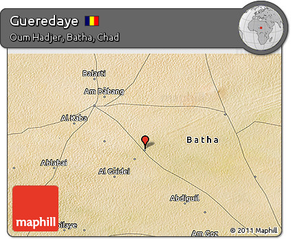 Satellite 3D Map of Gueredaye
