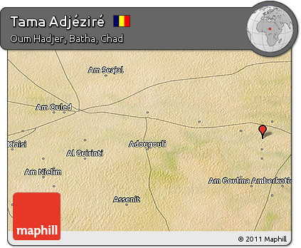 Satellite 3D Map of Tama Adjéziré