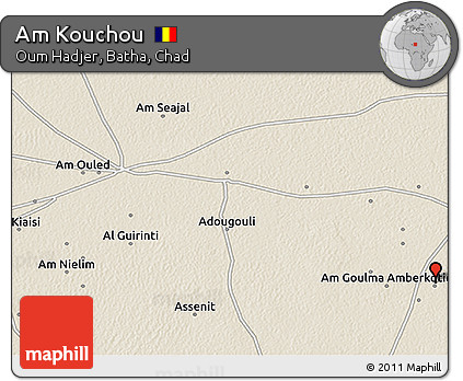 Shaded Relief 3D Map of Am Kouchou