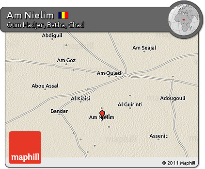 Shaded Relief 3D Map of Am Nielim