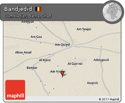 Shaded Relief 3D Map of Bandjedid